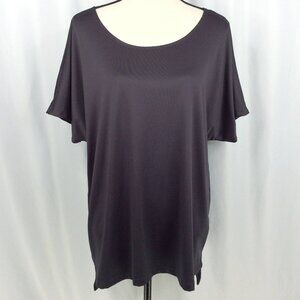 Ideology Tunic Top Womens Size XXL Charcoal Gray Dolman Short Sleeve Stretch